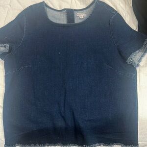 Blue Denim Short Sleeve Top